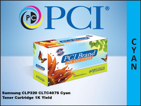 PCI Brand Compatible HP SU001A / Samsung CLT-C407S Cyan Toner Cartridge 1k Yield